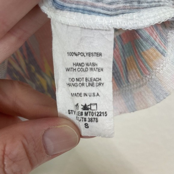 Motive Western Americana Tribal Aztec 4th Of July Cropped Sleeveless Top Small - Picture 7 of 12